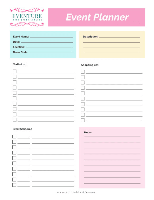 Free event planner template printable | PosterMyWall