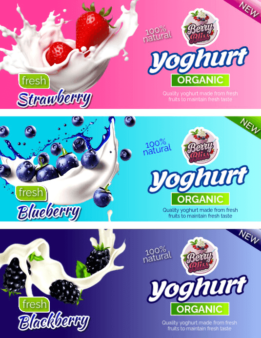 Printable Yogurt bottle packaging DIY labels sticker design ...