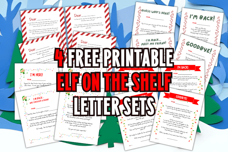 Free Printable Elf on the Shelf Letters (4 Designed Sets to ...