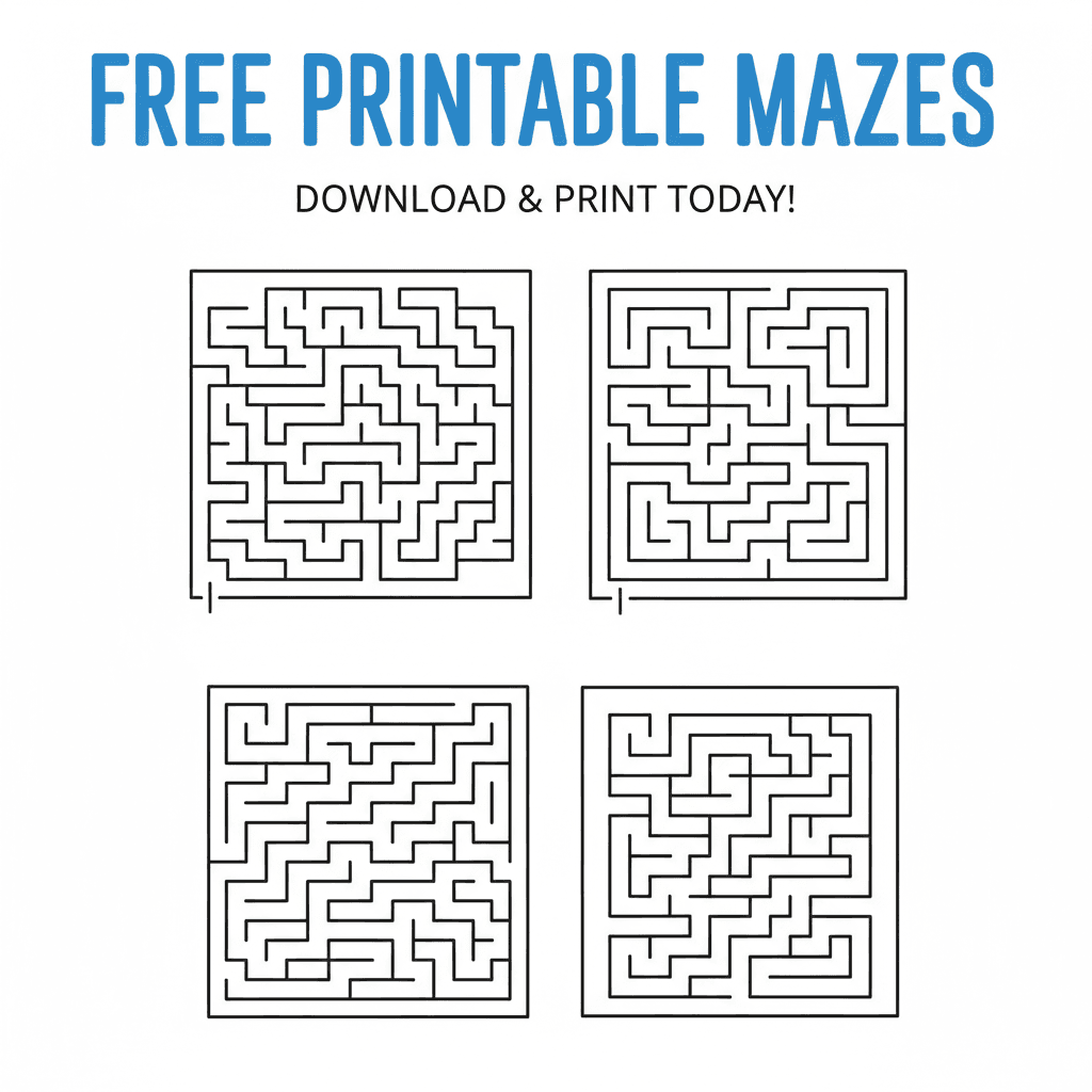 AI Generated: free printable mazes
