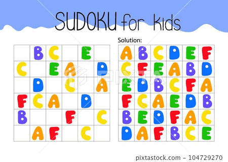 Colorful alphabet letters sudoku educational... - Stock ...