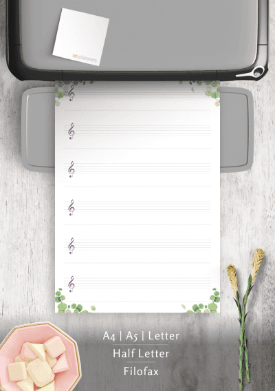 Download Treble Clef Staff Paper with Lyrics Line – Printable ...