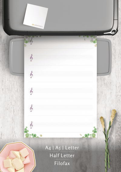 Download Treble Clef Staff Paper with Lyrics Line – Printable ...