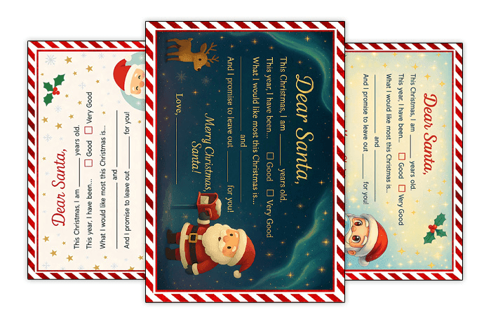 6 Free Printable Letter To Santa Templates
