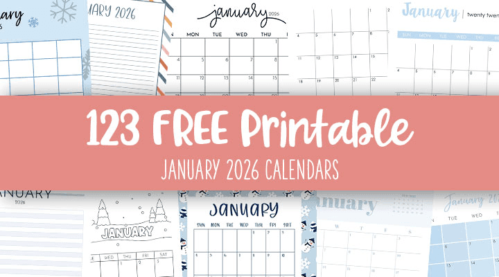 January 2026 Calendars - 123 FREE Printables | Printabulls