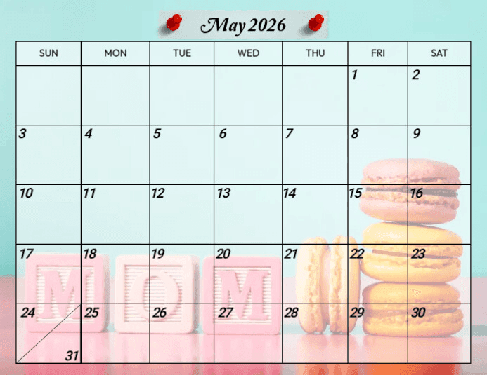 May 2026 calendar planner Template | PosterMyWall
