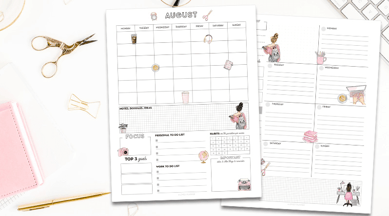 Free Printable Planner Pages - Back to School Girl - Lovely Planner