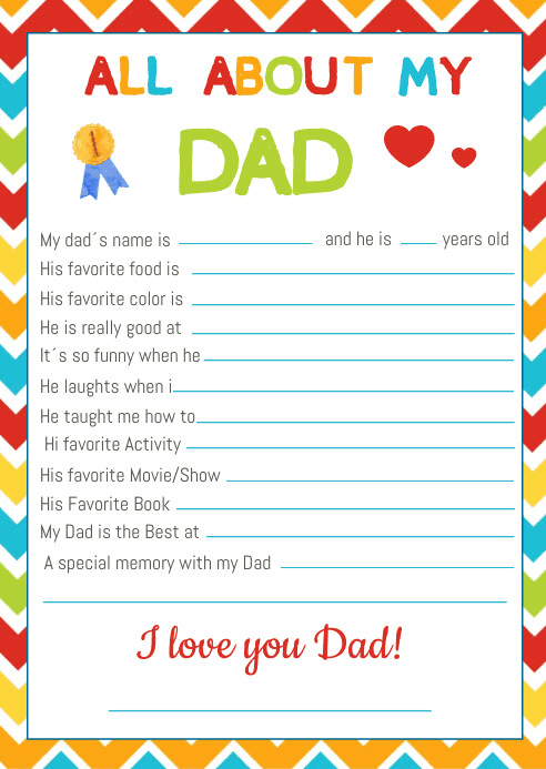 Father's Day Gift All About My Dad Printable Template | PosterMyWall