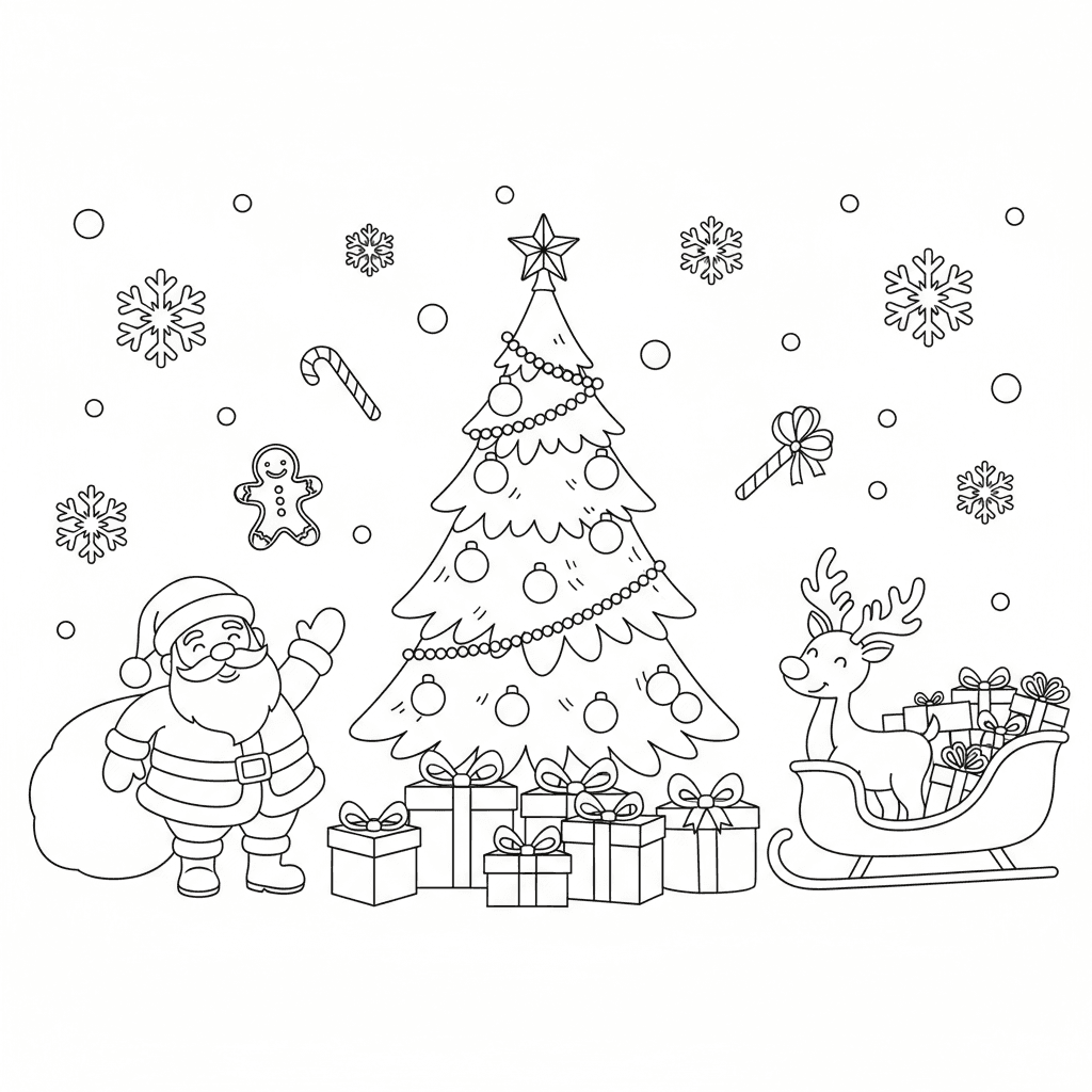 AI Generated: christmas coloring pages printable free
