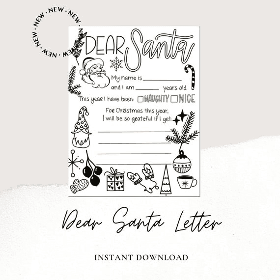 Dear Santa, Santa Letter, Christmas Printable, Dear Santa Letter ...