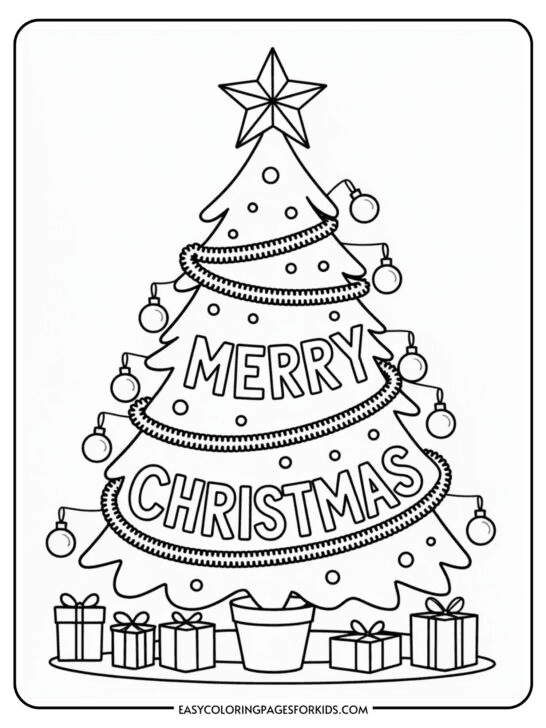 Merry Christmas Printable Coloring Pages (8 Pages To Print) - Easy ...