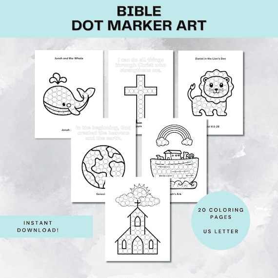 Church Dot Marker Bible Do a Dot Christian Coloring Pages ...