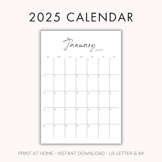 2025 Calendar, Calendar 2025, 2025 Monthly Planner Printable 2025 ...