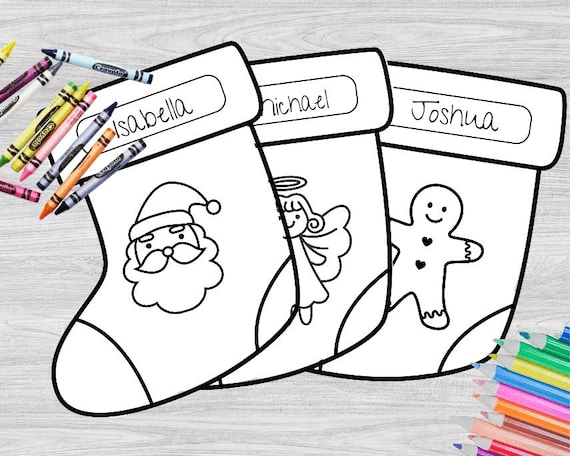 Printable Christmas Stocking Coloring Pages: Kids' Holiday Craft ...