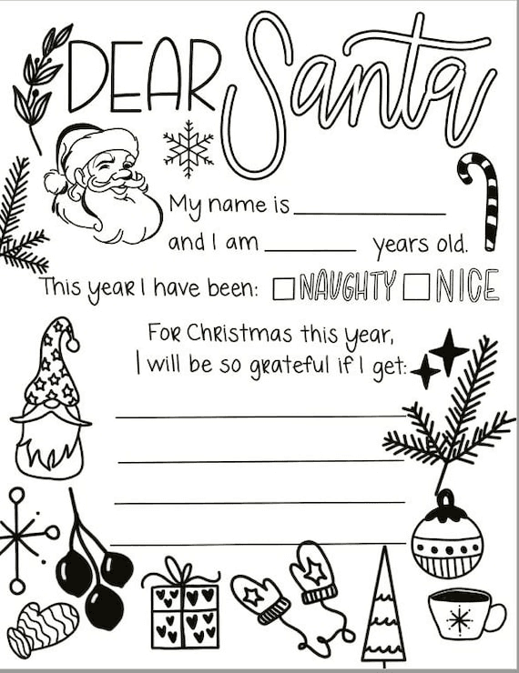 Dear Santa, Santa Letter, Christmas Printable, Dear Santa Letter ...