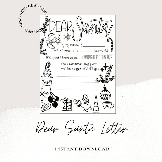 Dear Santa, Santa Letter, Christmas Printable, Dear Santa Letter ...