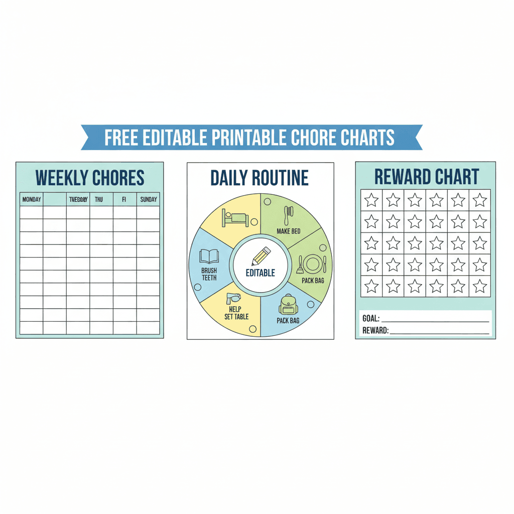 AI Generated: free editable printable chore charts