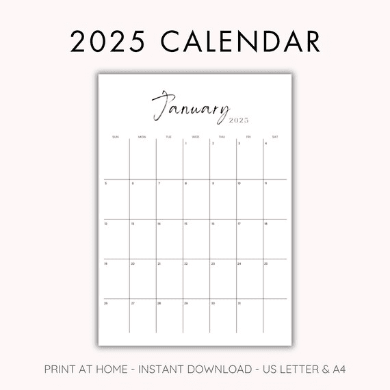 2025 Calendar, Calendar 2025, 2025 Monthly Planner Printable 2025 ...