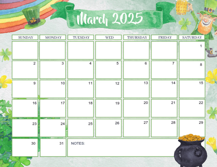 March 2025 Calendar Template | PosterMyWall
