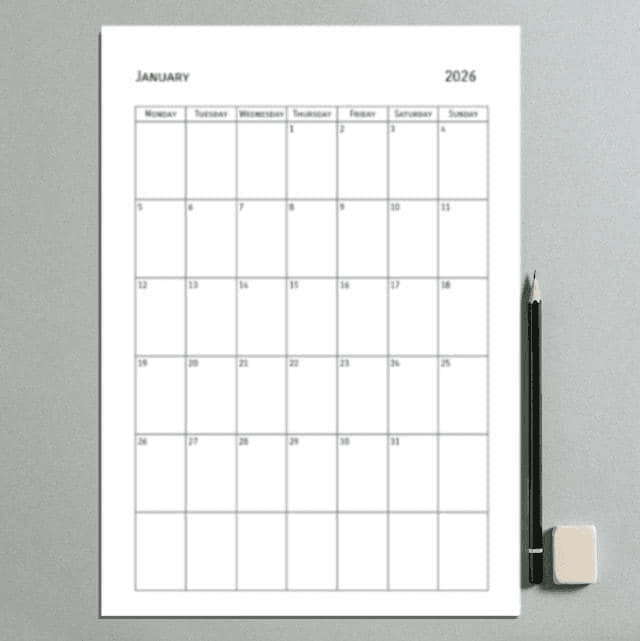 2026 EDITABLE Calendar Template Printable, Commercial Use (Digital ...