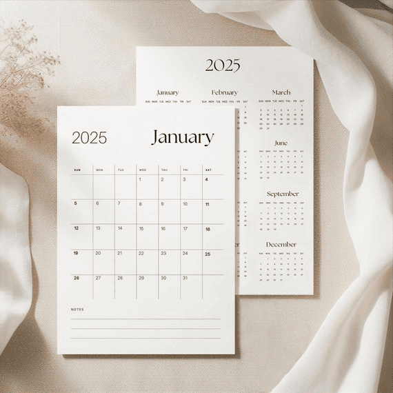 Minimalist 2025 Monthly Planner, Monthly Organizer, 2025 Calendar ...