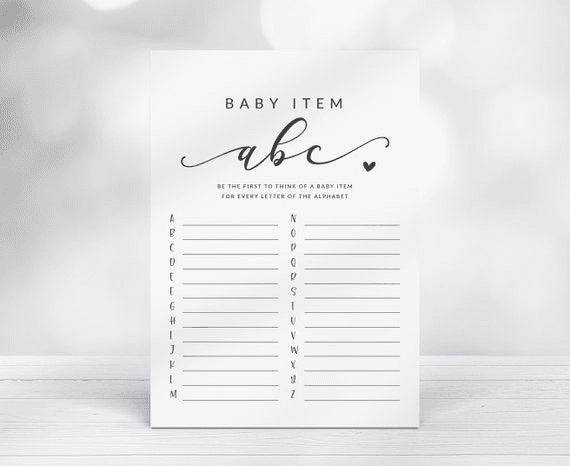 Baby Item ABC Game - Printable Alphabet Race Game - Gender Neutral ...