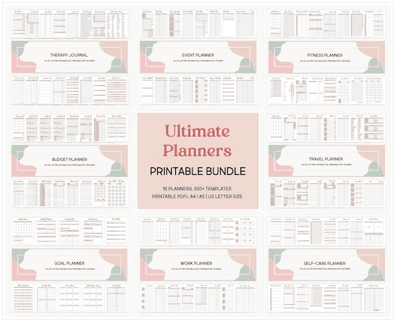 Ultimate Planner Bundle for Adults, Printable ADHD Productivity ...