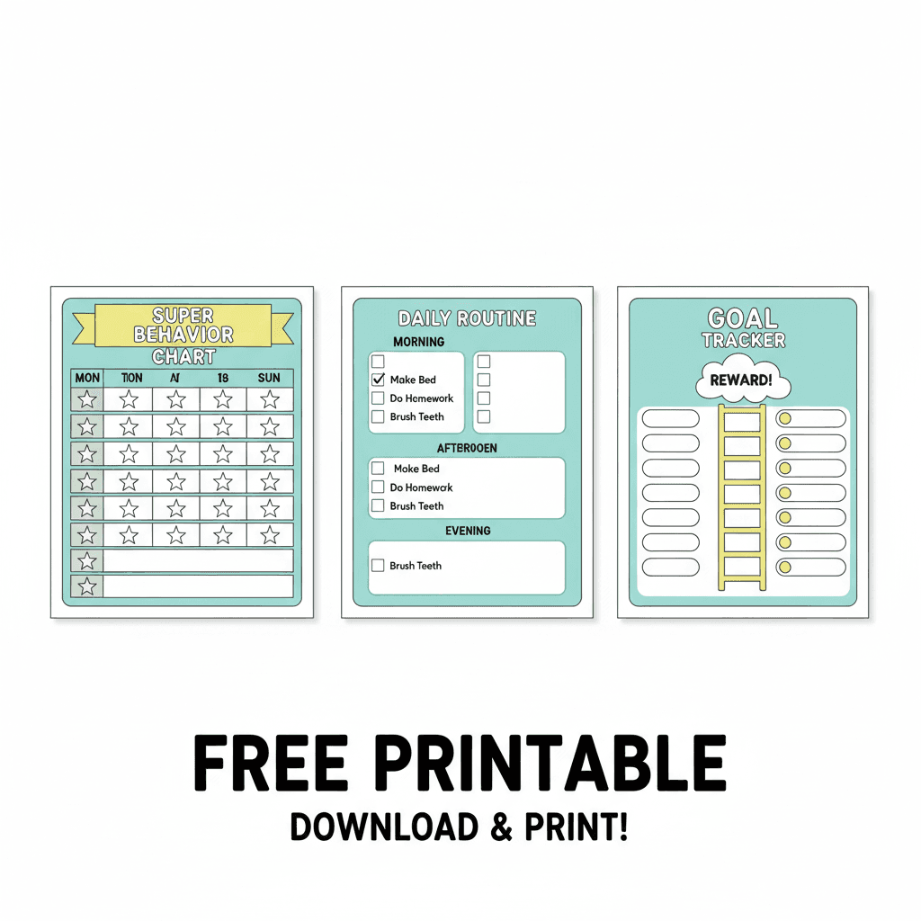 AI Generated: free printable behavior charts