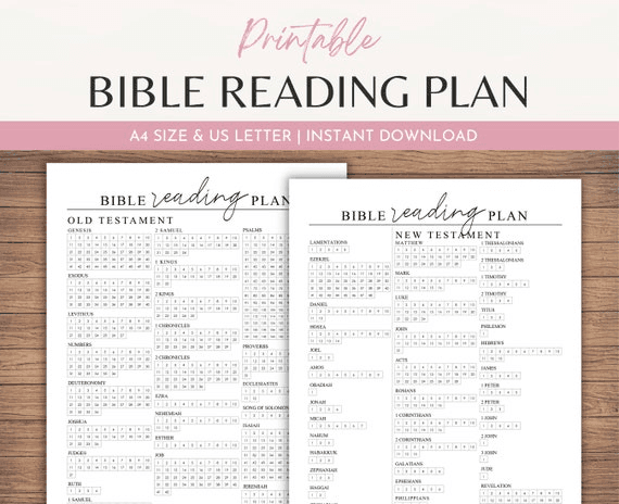 Bible Reading Tracker Printable, Chapter by Chapter Checklist ...