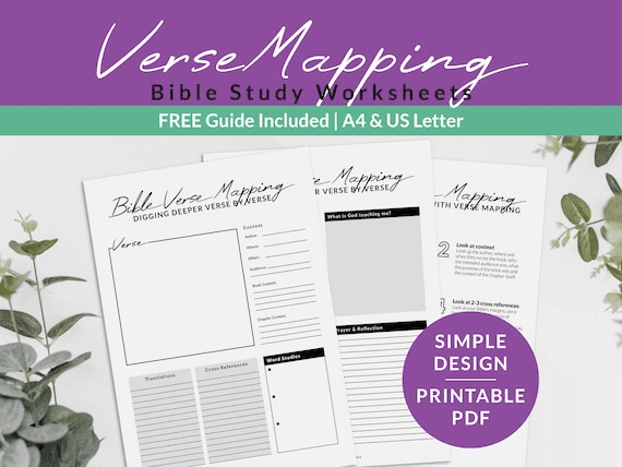 Bible Verse Mapping Template for Beginners, Christian Printable ...