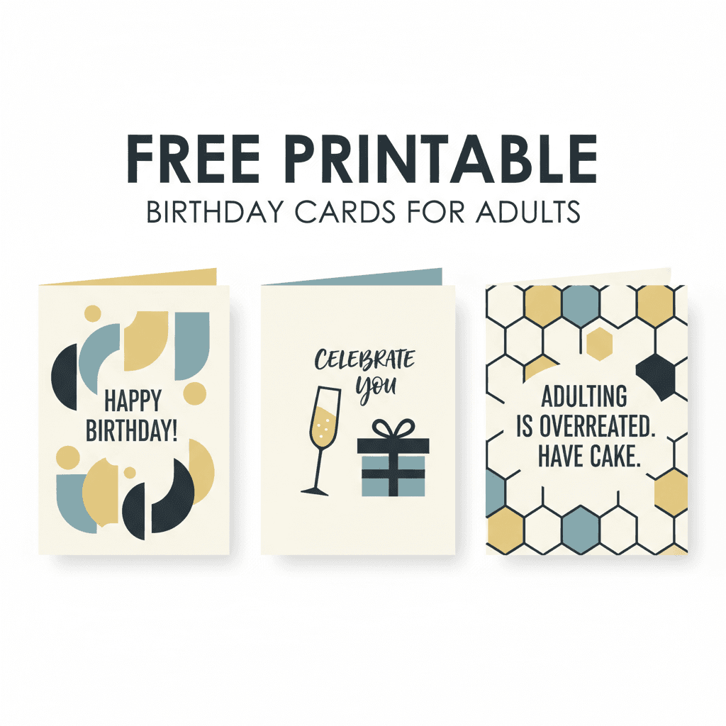 AI Generated: free printable birthday cards for adults