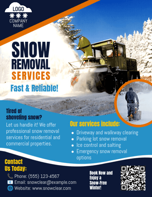 Printable Snow Removal Services Flyer Poster Ad Template Design ...