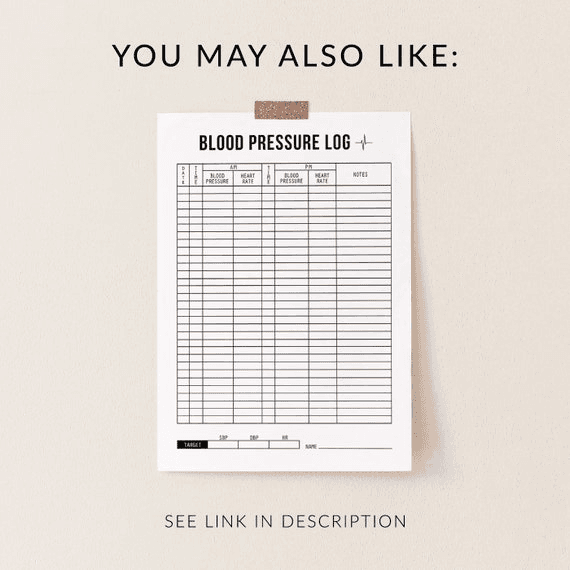 Daily Blood Pressure Log, Daily Blood Pressure Tracker, Monitor ...