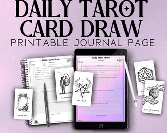 Tarot Card Journal Page: Daily Draw Tracker, Grimoire Printable ...