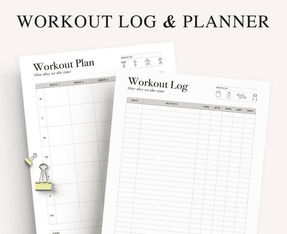 Workout Planner Printable, Exercise Log, Workout Template, Workout ...