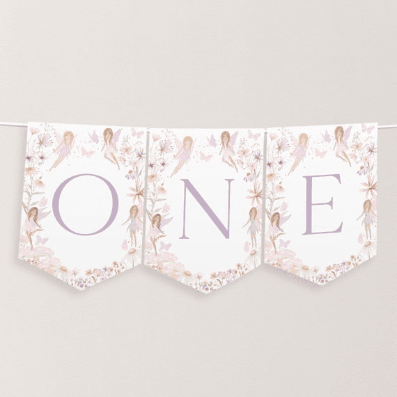 Fairy One High Chair Banner Printable, 1st Birthday Banner High ...