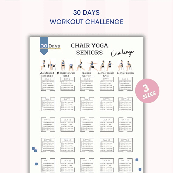 30 Day Chair Yoga Seniors Challenge |chair Workout | Chair Yoga ...