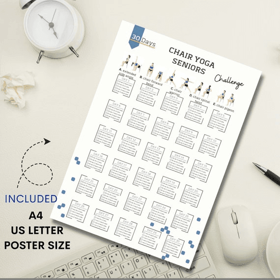 30 Day Chair Yoga Seniors Challenge |chair Workout | Chair Yoga ...