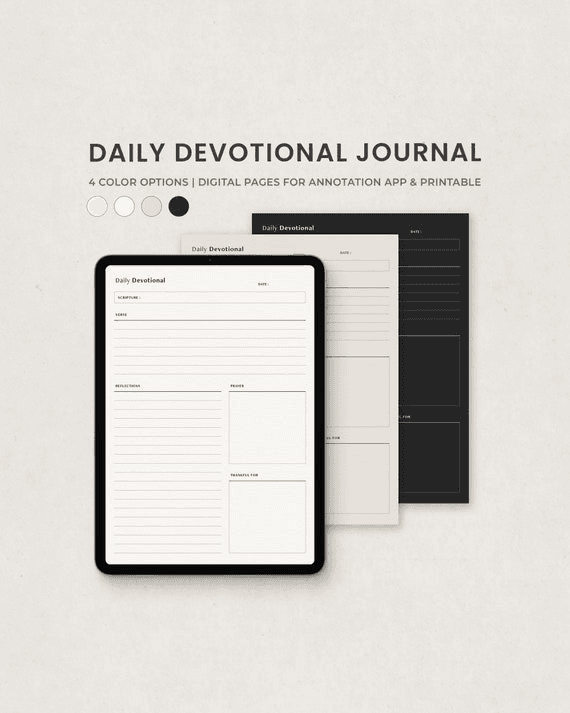 Daily Devotional Journal, Faith Planner, Bible Study Notes, Prayer ...