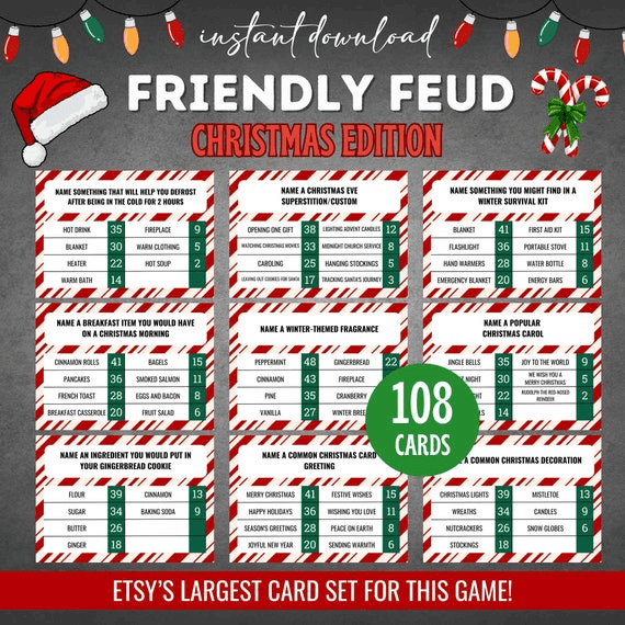 BESTSELLER Friendly Feud, Christmas Games for Groups, Christmas ...