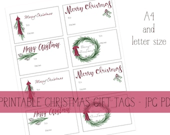 SALE! Instant Download! Printable Christmas Gift Tag Pdf File - Etsy