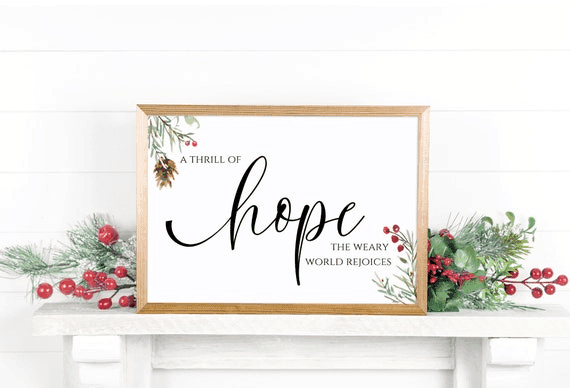 A Thrill of Hope Printable, Christmas Carol Printable, Christian ...