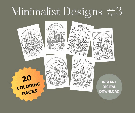 Minimalist Coloring Book #3 for Adults and Children | Printable ...
