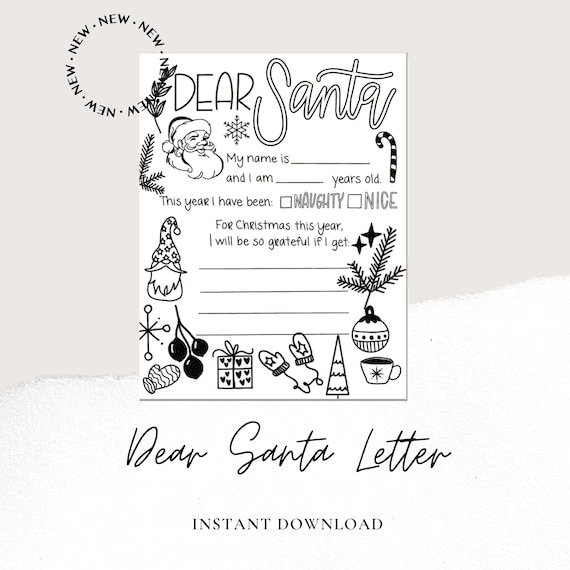 Dear Santa, Santa Letter, Christmas Printable, Dear Santa Letter ...
