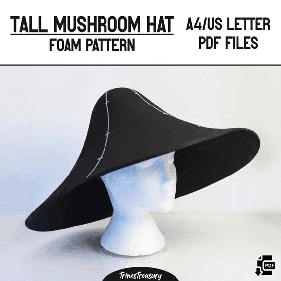 Tall Mushroom Hat Pattern + Guide - A4 and US Letter - Instant ...