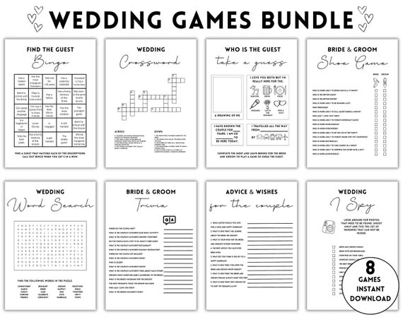 Personalize Your Wedding Reception Games Bundle and Wedding Table ...