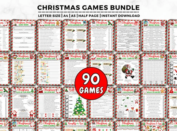 Christmas Games Bundle, 90 Christmas Party Games for Adults and ...