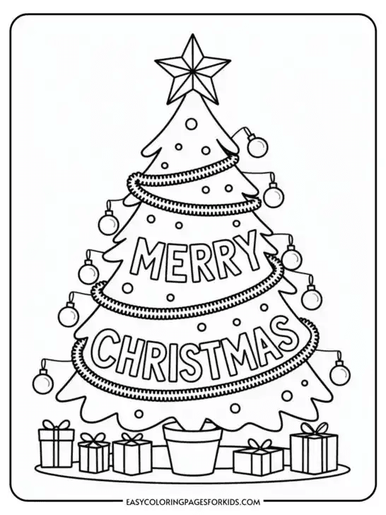 Merry Christmas Printable Coloring Pages (8 Pages To Print) - Easy ...
