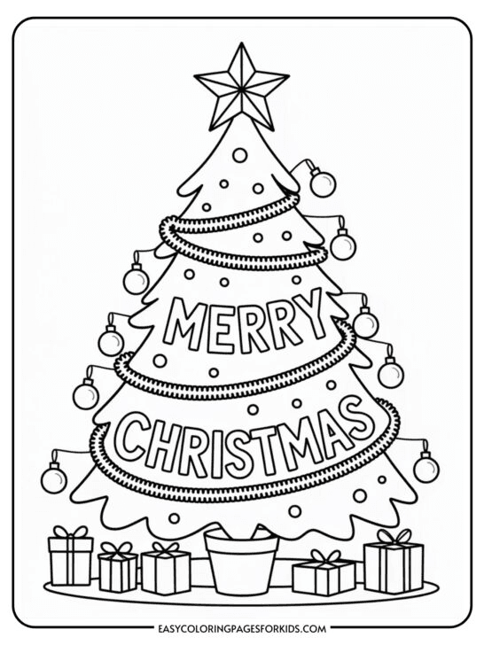 Merry Christmas Printable Coloring Pages (8 Pages To Print) - Easy ...