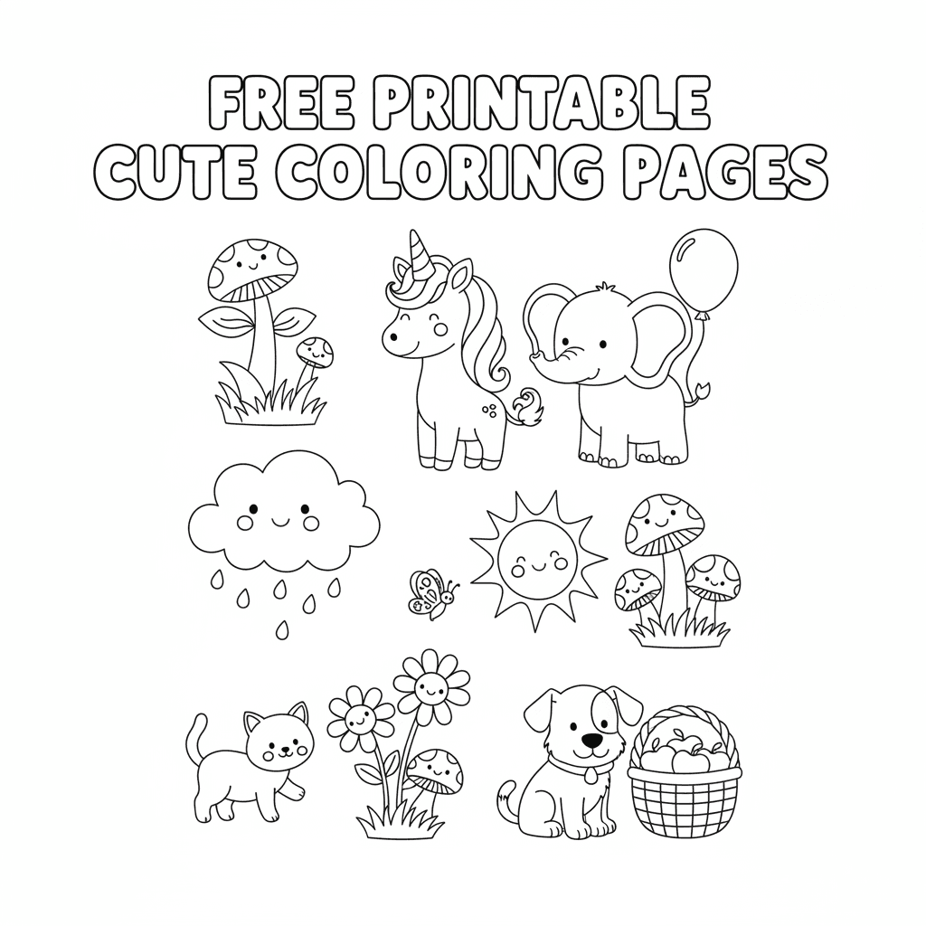AI Generated: free printable cute coloring pages